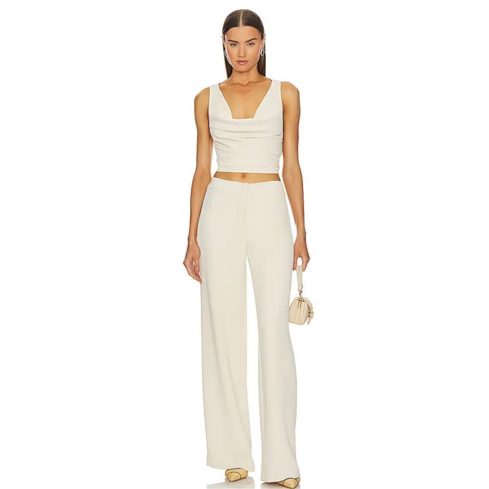 L’Academie Wide-Leg Pant in Sand Beige Size S - Picture 1 of 7